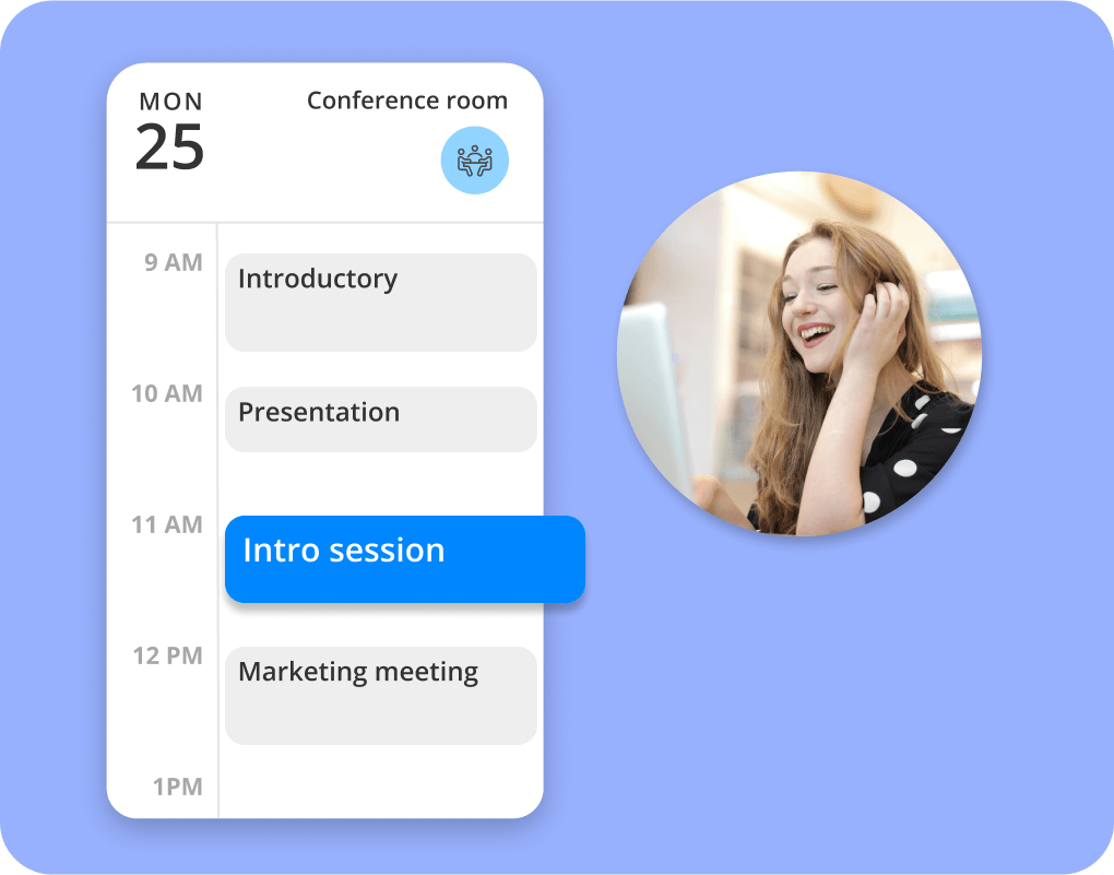 Illustration of a seamless and optimized scheduled meeting experience