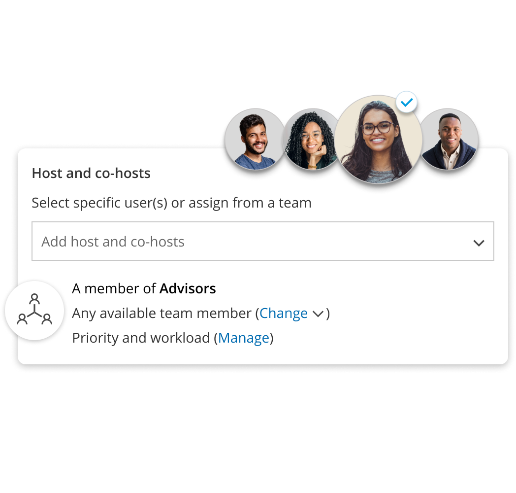 Illustration of scheduling meetings based on host availability