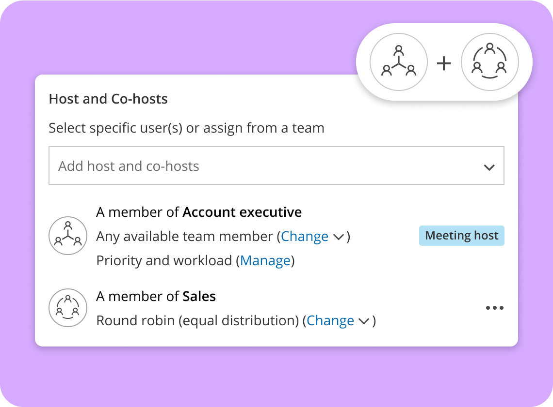 Use dynamic host assignment to schedule by role or expertise