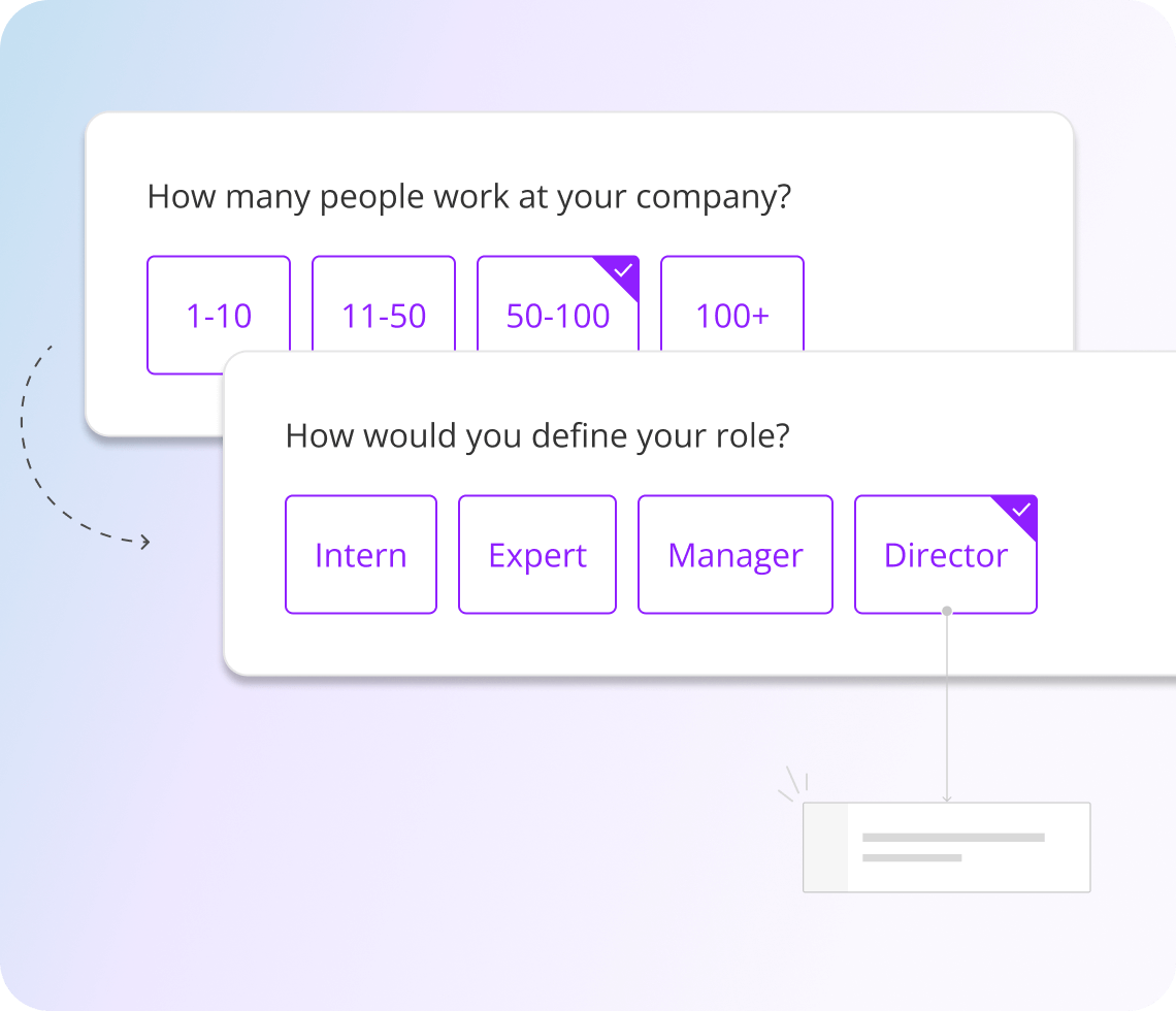 Form used to qualify participants for a meeting