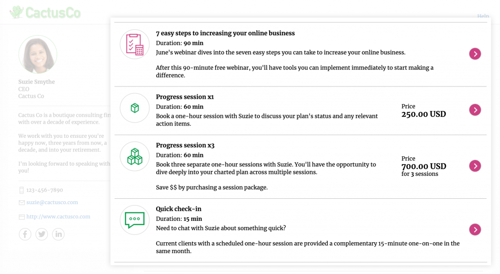 Current clients see options relevant to them